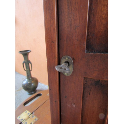 296 - Century Form Estate Letterbox Mahogany Panelled Single Drawer with Brass Plate above Key Present App... 