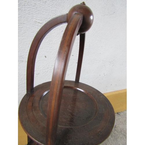 298 - Victorian Mahogany Satinwood Inlaid Three Tier Cake Stand