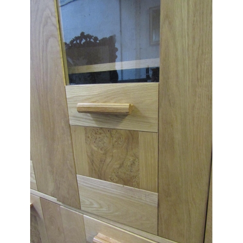 3 - Two Door Cabinet Glazed Doors with Twin Deep Drawers to Base Approximately 50 Inches Wide x 6ft 9 In... 