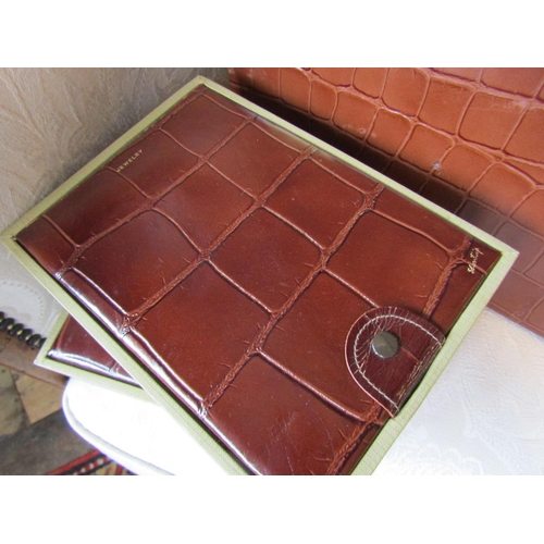 303 - Ladies Leather Bound Travelling Case with Inner Mirror and Two Further Leather Boxes Cosmetics and J... 