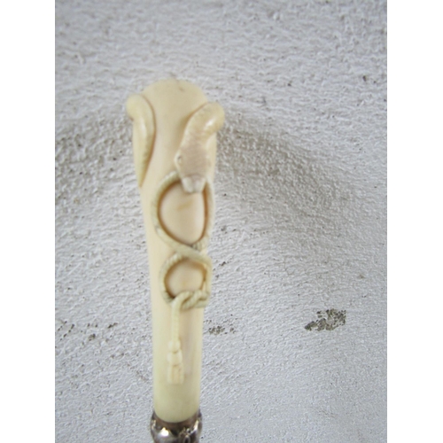 322 - Carved Serpent Motif Handle Walking Stick Full Size