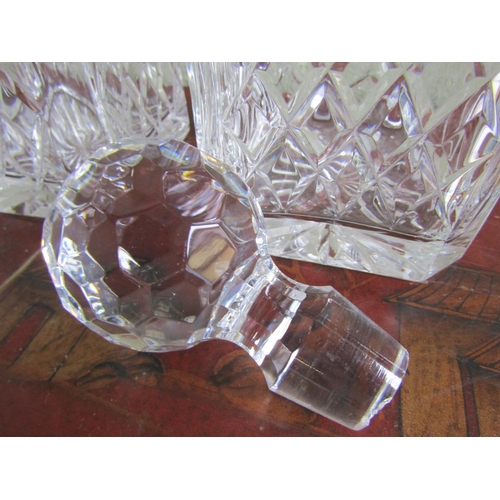 332 - Set of Three Cut Crystal Decanters with Original Crystal Stoppers Each Approximately 10 Inches High