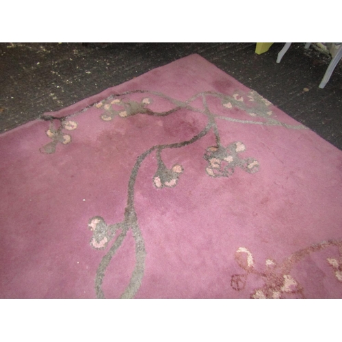 34 - Habitat Wool Rug Pale Pink Ground White Thorn Cherry Blossom Tree Motifs Approximately 7ft Long x 5f... 