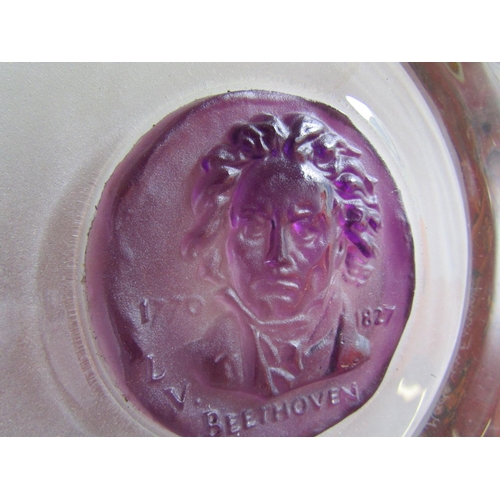 341 - Lalique Beethoven Commemorative Crystal Charger Approximately 10 Inches Diameter