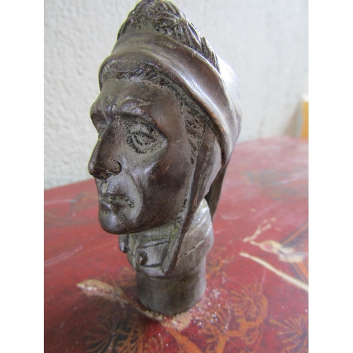 348 - Bronze Walking Stick Handle Possibly Dante 3 Inches High