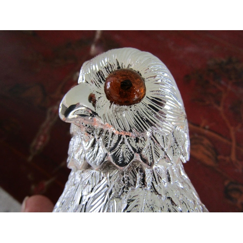 353 - Owl Motif Silver Plated Table Caster Incised Detailing Approximately 8 Inches High