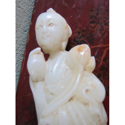 356 - Carved Mutton Jade Figure of Standing Deity Approximately 9 Inches High