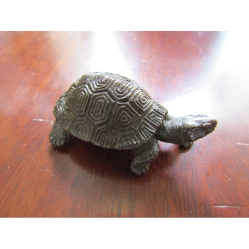 359 - Japanese Bronze Sculpture Neat Form of Tortoise Signed Indistinctly to Base Approximately 2 Inches W... 