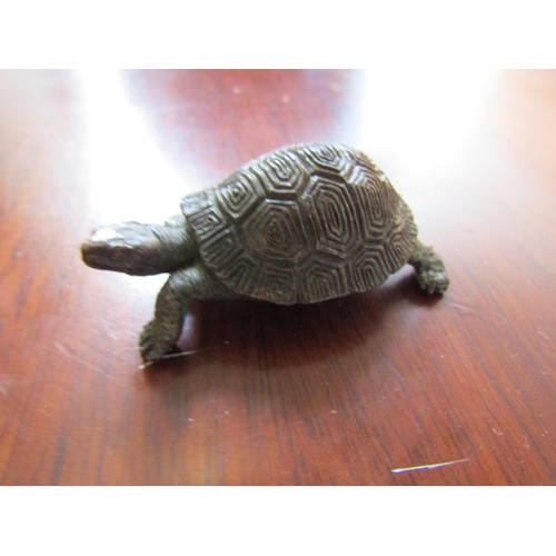 359 - Japanese Bronze Sculpture Neat Form of Tortoise Signed Indistinctly to Base Approximately 2 Inches W... 