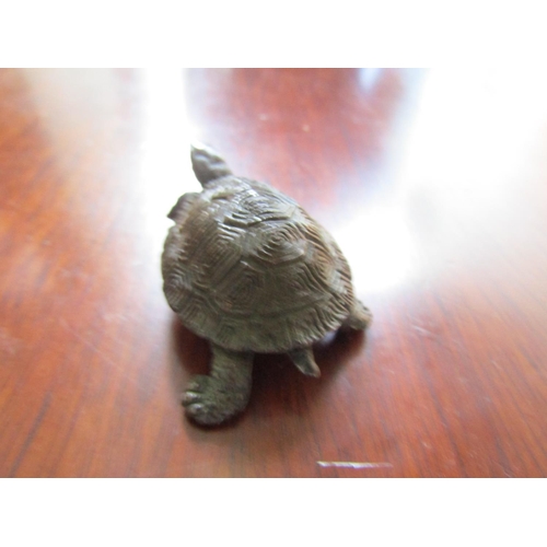 359 - Japanese Bronze Sculpture Neat Form of Tortoise Signed Indistinctly to Base Approximately 2 Inches W... 