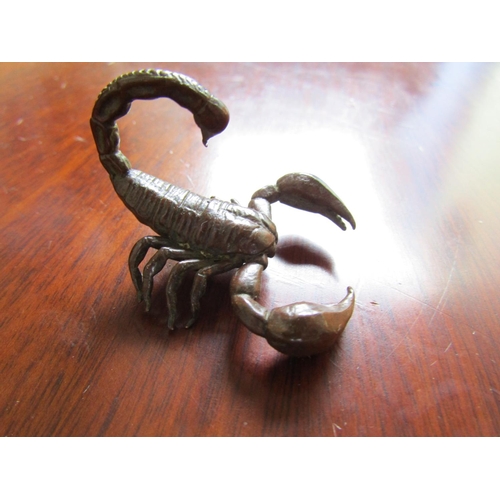 360 - Bronze Sculpture of Scorpion Possibly Japanese 2 Inches Wide Approximately