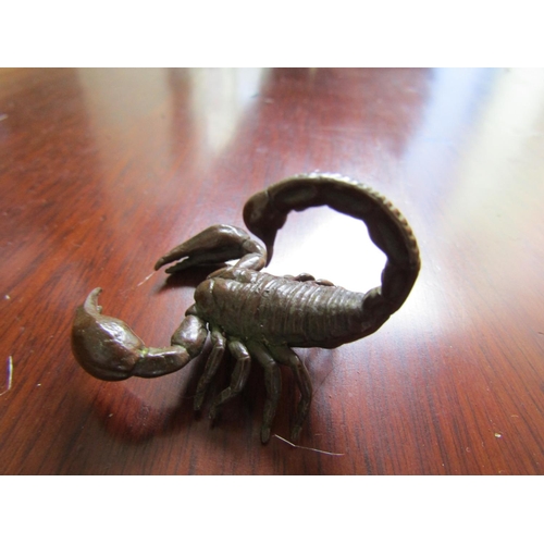 360 - Bronze Sculpture of Scorpion Possibly Japanese 2 Inches Wide Approximately