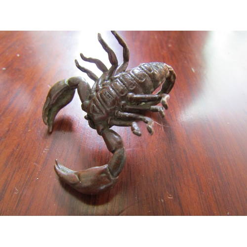 360 - Bronze Sculpture of Scorpion Possibly Japanese 2 Inches Wide Approximately