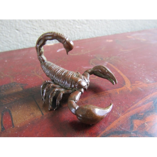 360 - Bronze Sculpture of Scorpion Possibly Japanese 2 Inches Wide Approximately