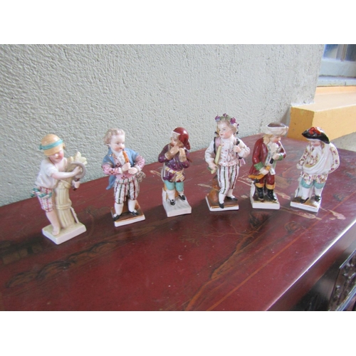 366 - Six Meissen Porcelain Figures Each Approximately 4 Inches High