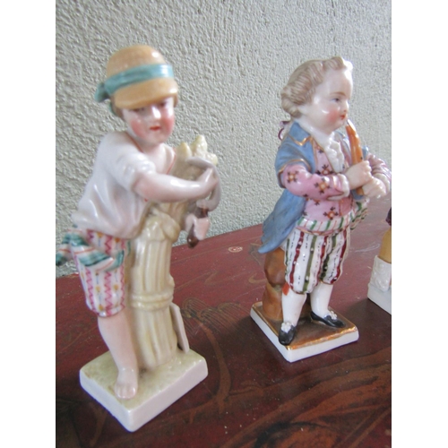 366 - Six Meissen Porcelain Figures Each Approximately 4 Inches High