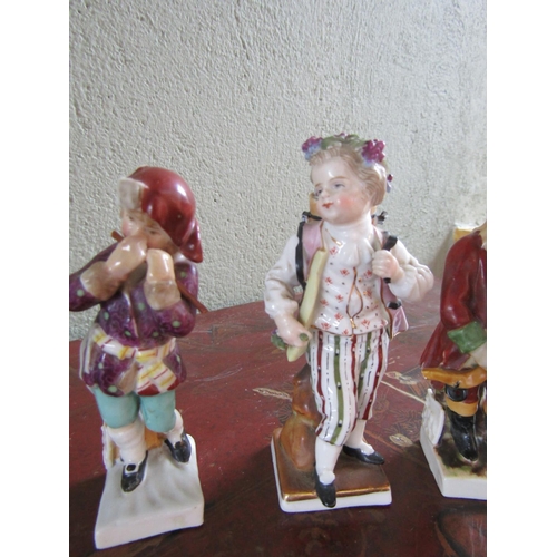 366 - Six Meissen Porcelain Figures Each Approximately 4 Inches High