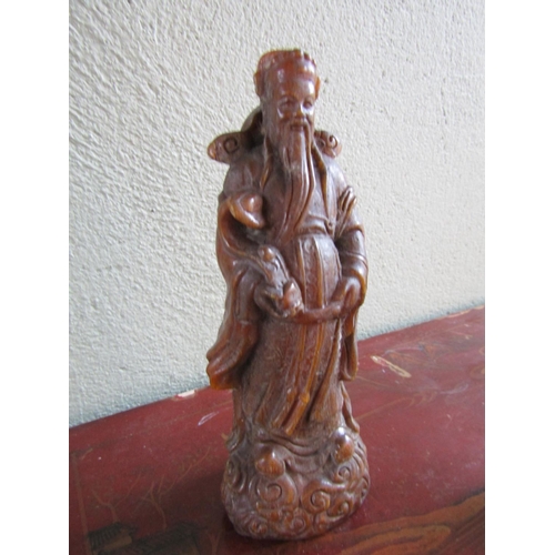 367 - Eastern Figure of Wise Man with Beard and Robes Approximately 9 Inches High