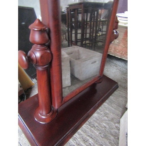 37 - William IV Dressing Table Top Mirror Mahogany Well Carved Side Supports Approximately 26 Inches Wide... 