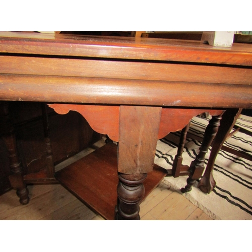 43 - Victorian Mahogany Octagonal Form Table Turned Supports Approximately 40 Inches Wide x 30 Inches Hig... 