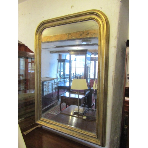French Gilded Rectangular Form Wall Mirror Approximately 46 Inches High x 30 Inches Wide