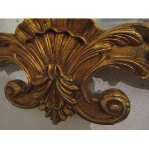 64 - Carved Giltwood Cartouche Form Wall Mirror Approximately 2ft 6 Inches Wide x 3ft High