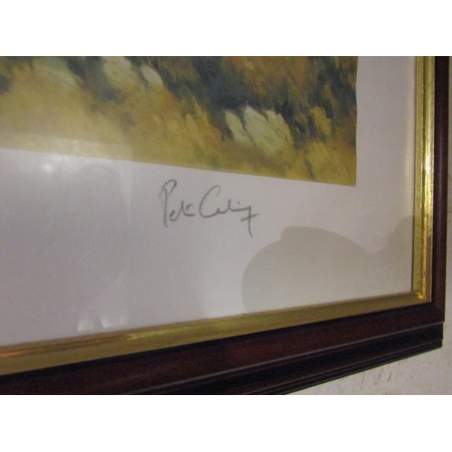 66 - Peter Curling Signed Fine Art Print Castletown Golf Club Framed and Glazed Approximately 32 Inches W... 