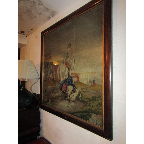 67 - Large Regency Needlepoint Panel Falconer Contained within Original Rosewood Gilt Lined Frame Approxi... 