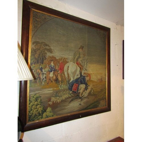 67 - Large Regency Needlepoint Panel Falconer Contained within Original Rosewood Gilt Lined Frame Approxi... 