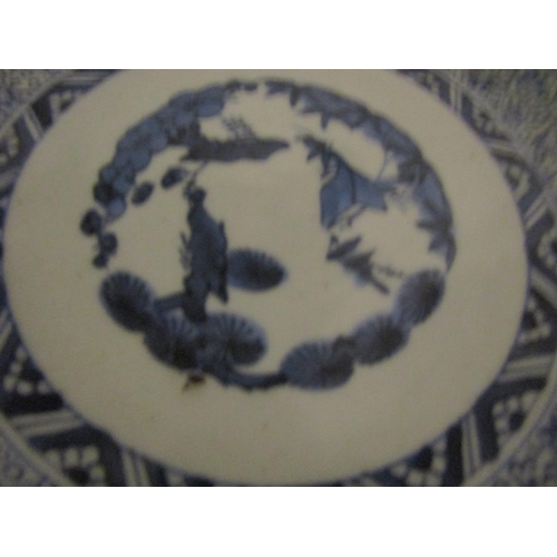 68 - Pair of Oriental Blue and White Chargers Each Approximately 8 Inches Diameter Signed to base�100