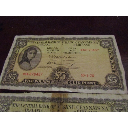 71 - Four Lady Lavery 5 Punt Bank Notes