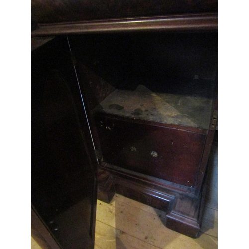 73 - Imposing William IV Figured Mahogany Twin Pedestal Side Board 7ft Wide Approximately Attractively De... 