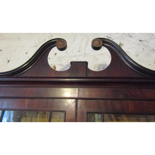 74 - Regency Figured Mahogany Two Door Glazed Cabinet Fitted Drawers to Base Attractively Detailed Key Pr... 