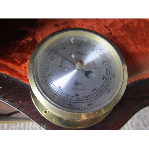 75 - Brass Bound Wall Barometer Approximately 4 Inches Diameter