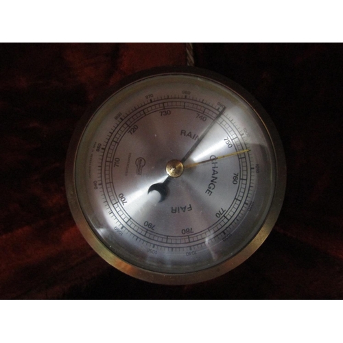 75 - Brass Bound Wall Barometer Approximately 4 Inches Diameter