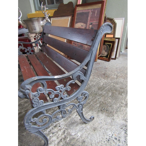 79 - Wrought Iron Framed Garden Bench