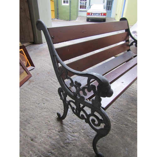 79 - Wrought Iron Framed Garden Bench