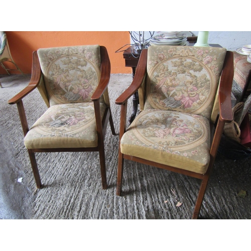 83 - Pair of Vintage Drawing Room Armchairs Good Construction Original Condition