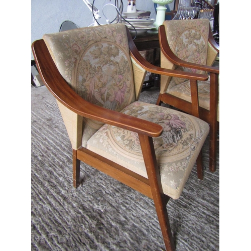 83 - Pair of Vintage Drawing Room Armchairs Good Construction Original Condition