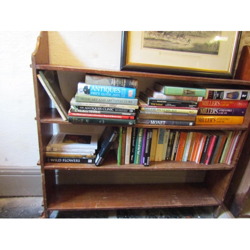 89 - Antique Dowel Construction Four Shelf Open Frame Floor Bookcase Approximately 3ft 6 Inches Wide