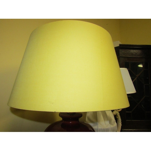 91 - Designer Fired Earthenware Table Lamp Approximately 32 Inches High Electrified Working Order