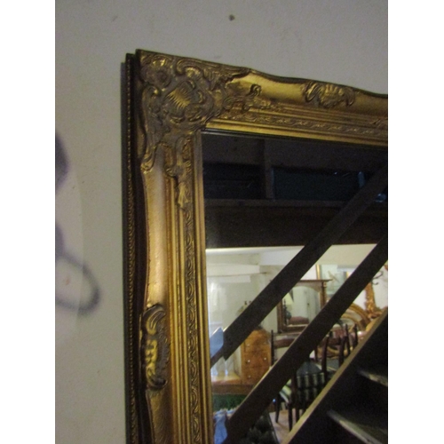 94 - Pair of Rectangular Form Swept Corner Decorated Wall Mirrors Each Approximately 20 Inches High x 16 ... 