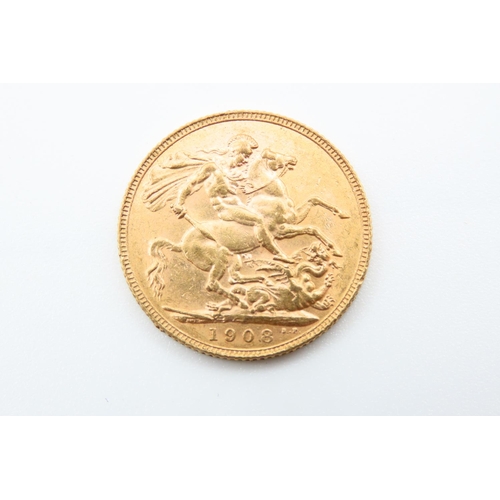 137 - Full Gold Sovereign Dated 1908