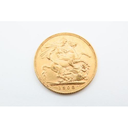 172 - Full Gold Sovereign Dated 1908