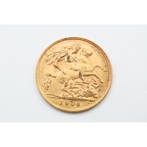 18 - Half Gold Sovereign Dated 1908