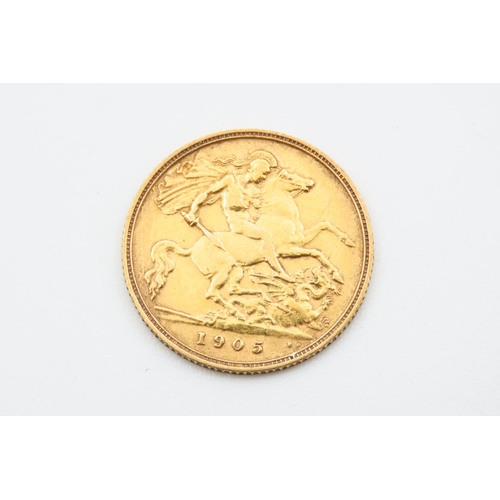 22 - Half Gold Sovereign Dated 1905