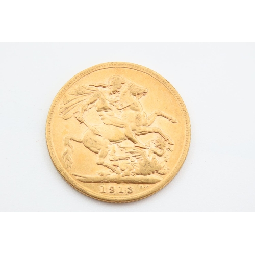 255 - Full Gold Sovereign Dated 1913