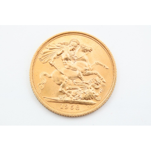 256 - Full Gold Sovereign Dated 1958