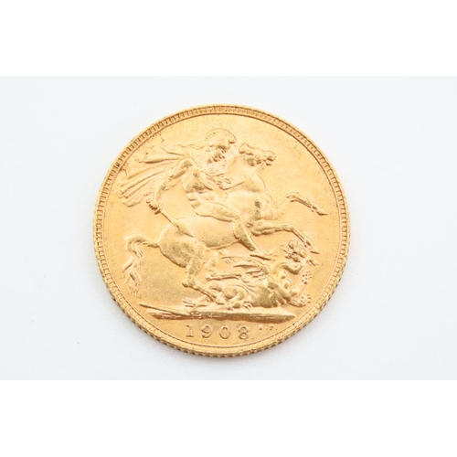 262 - Full Gold Sovereign Dated 1908