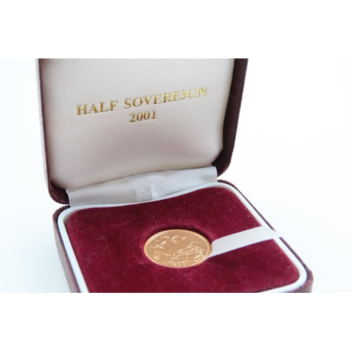 336 - Proof Half Sovereign Dated 2001 Contained within Presentation Box